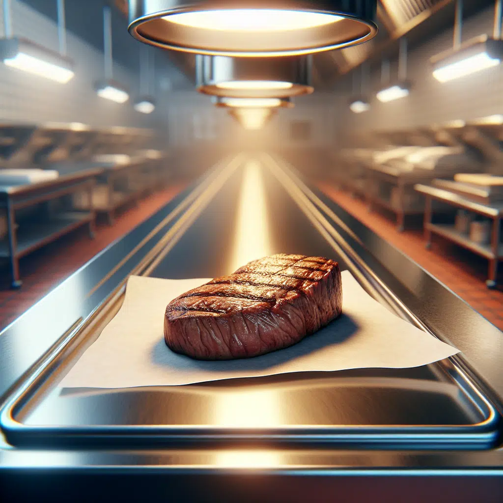 Butcher paper sheet used for wrapping meat at a food service counter