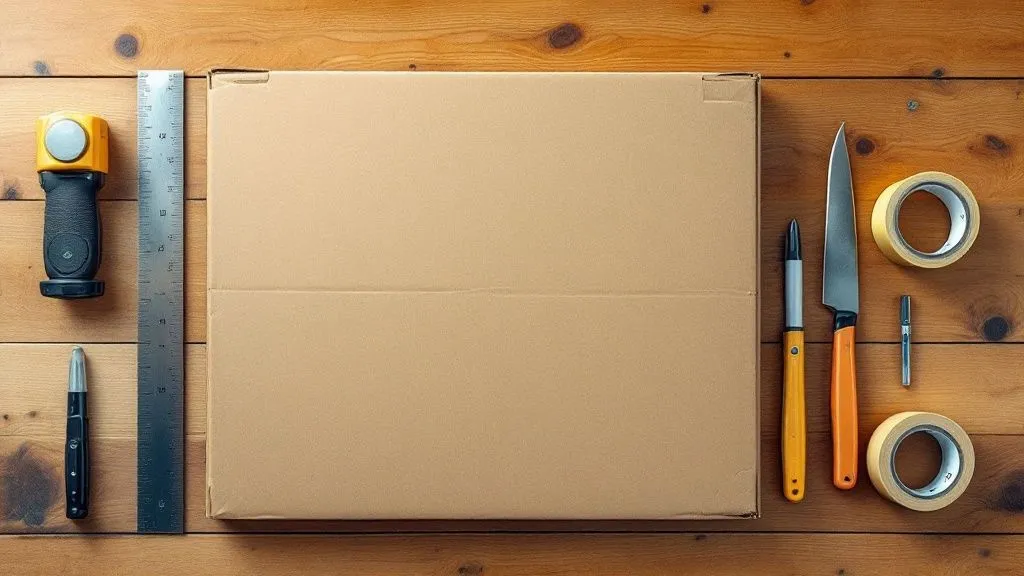 Custom shipping box on a work surface