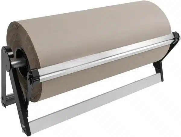 Paper roll dispenser for manual roll handling