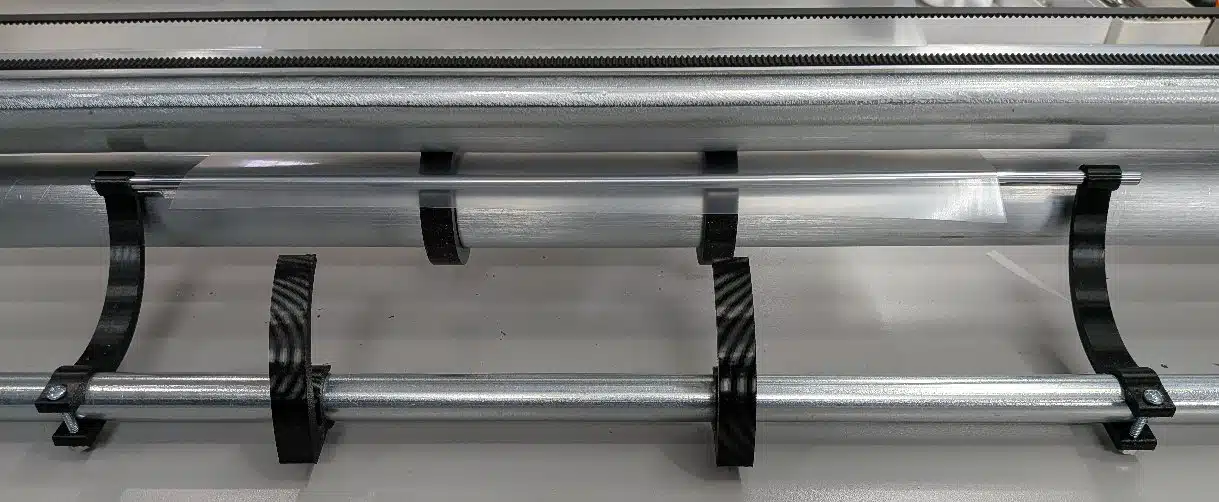 Polymer support accessory for thin elastomer film roll cutting