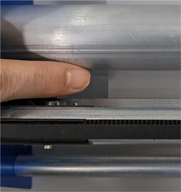 Threading material into the roll cutter